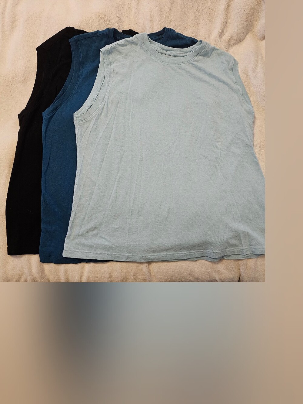 Set Of 3 Old Navy Women’s Muscle Tank - Aqua Blue, Teal Blue, Black
